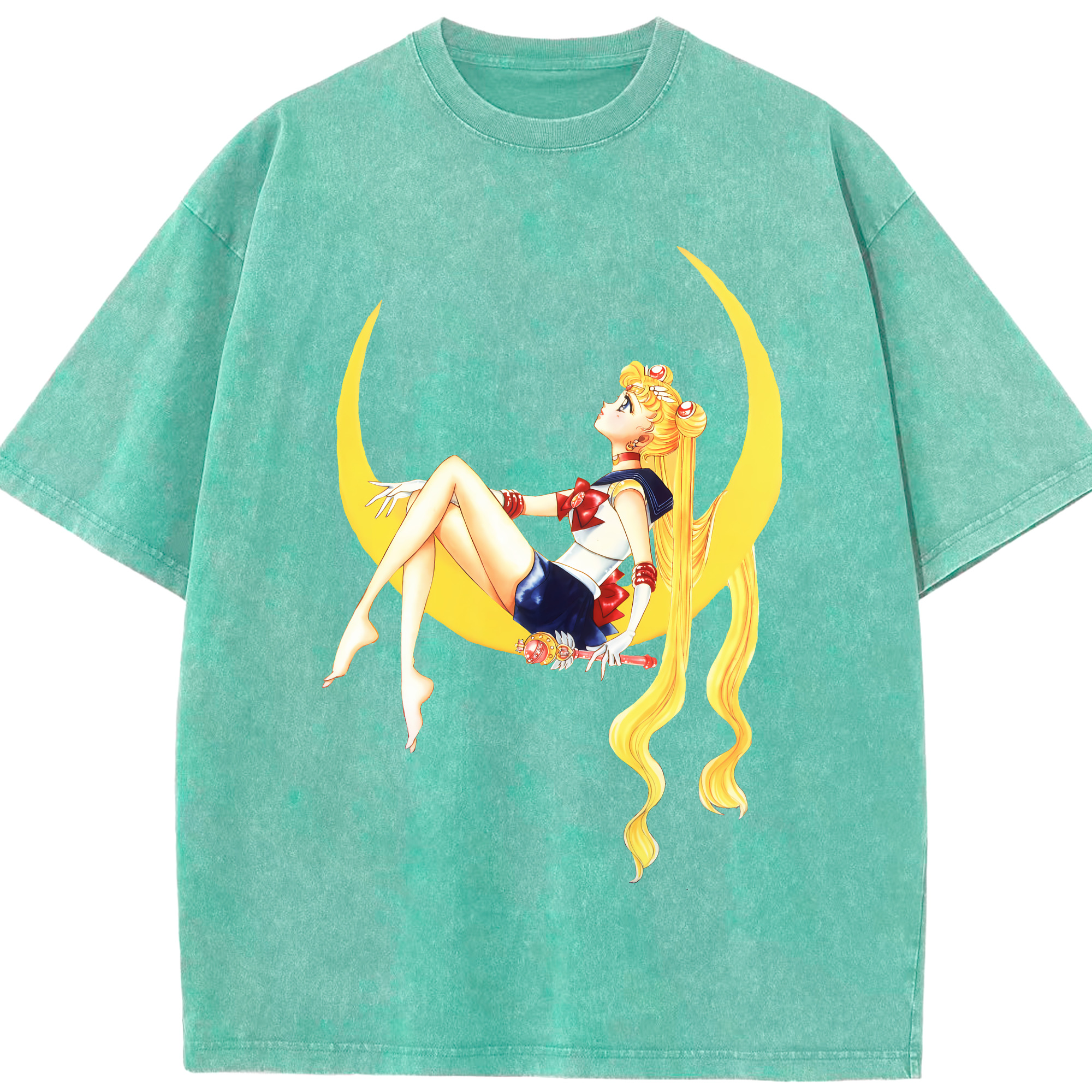 （画像用） 美少女戦士セーラームーン 月野 うさぎ つきの うさぎ Sailor Moon Tsukino Usagi 綿100% ヴィンテージ風 半袖Tシャツ（フロントプリント）